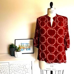 Banana Republic 100% Silk XL Rust Colored Blouse